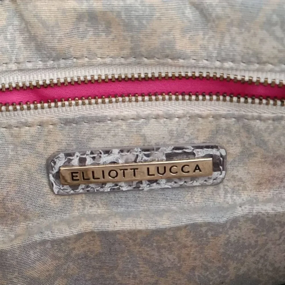 Elliott Lucca Women's Animal Snake Skin Shoulder Handbag Gold Chain